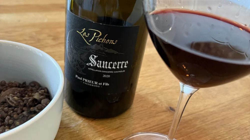 Paul Prieur Les Pichons 2020: Sancerre Rouge zum Belugalinsen-Risotto