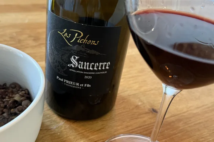 Paul Prieur Les Pichons 2020: Sancerre Rouge zum Belugalinsen-Risotto